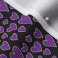 Rainbow Hearts Violet+Black Fabric