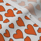 Rainbow Hearts Orange+White Fabric