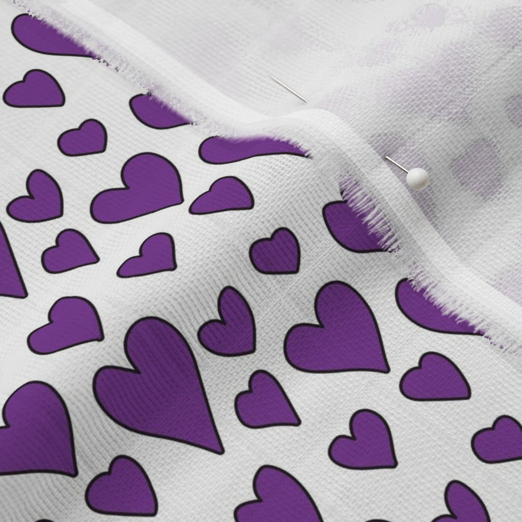 Rainbow Hearts Violet+White Fabric