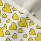 Rainbow Hearts Yellow+White Fabric