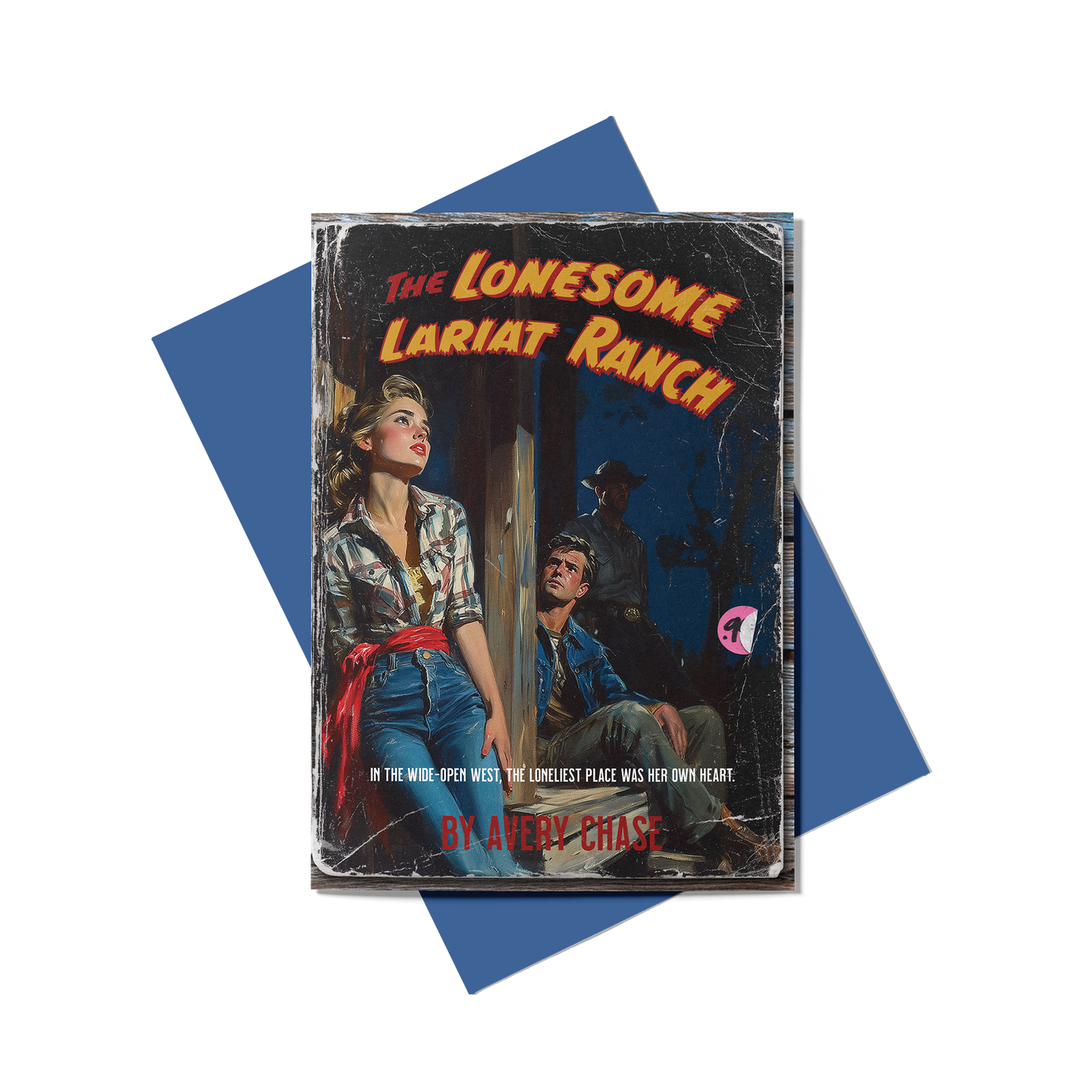 The Lonesome Lariat Ranch Greeting Card (Front) with Blue envelope - Studio Ten Design