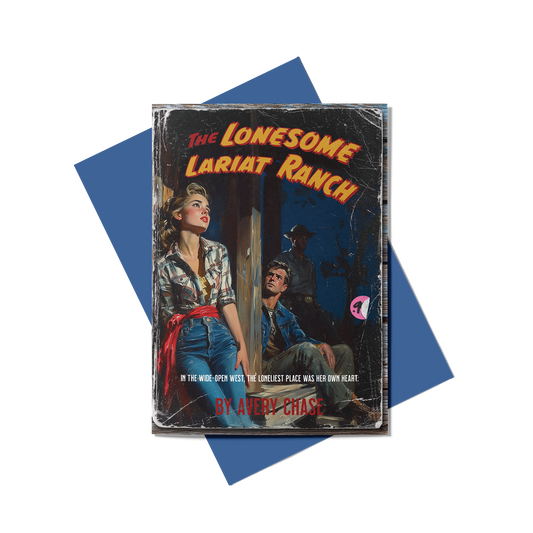 The Lonesome Lariat Ranch Greeting Card (Front) with Blue envelope - Studio Ten Design