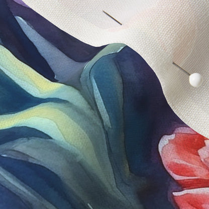 Abstract Reverie Watercolor Tulips Essex Linen Printed Fabric by Studio Ten Design