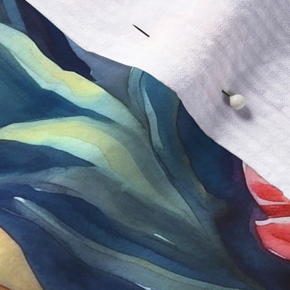 Abstract Reverie Watercolor Tulips Seersucker Printed Fabric by Studio Ten Design