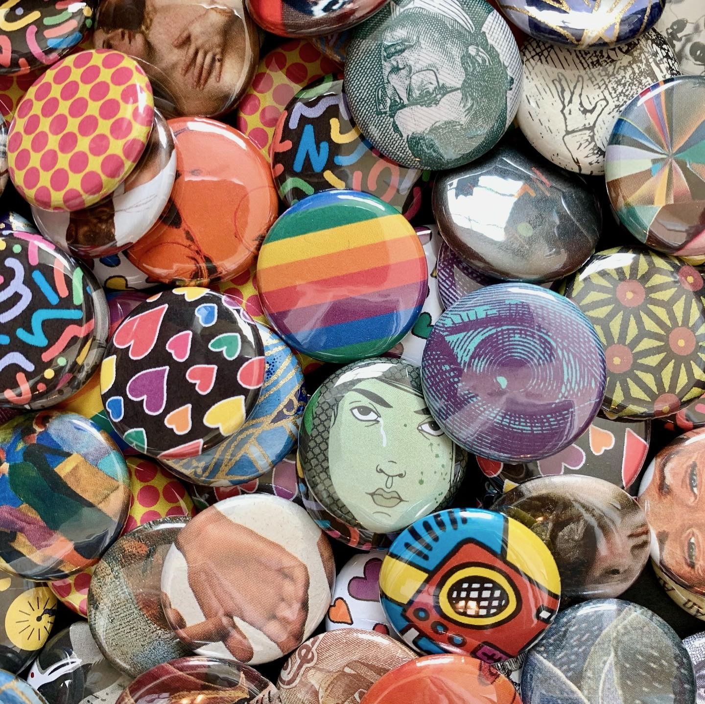 Set of 100 Mixed Collage Buttons by Studio Ten Design