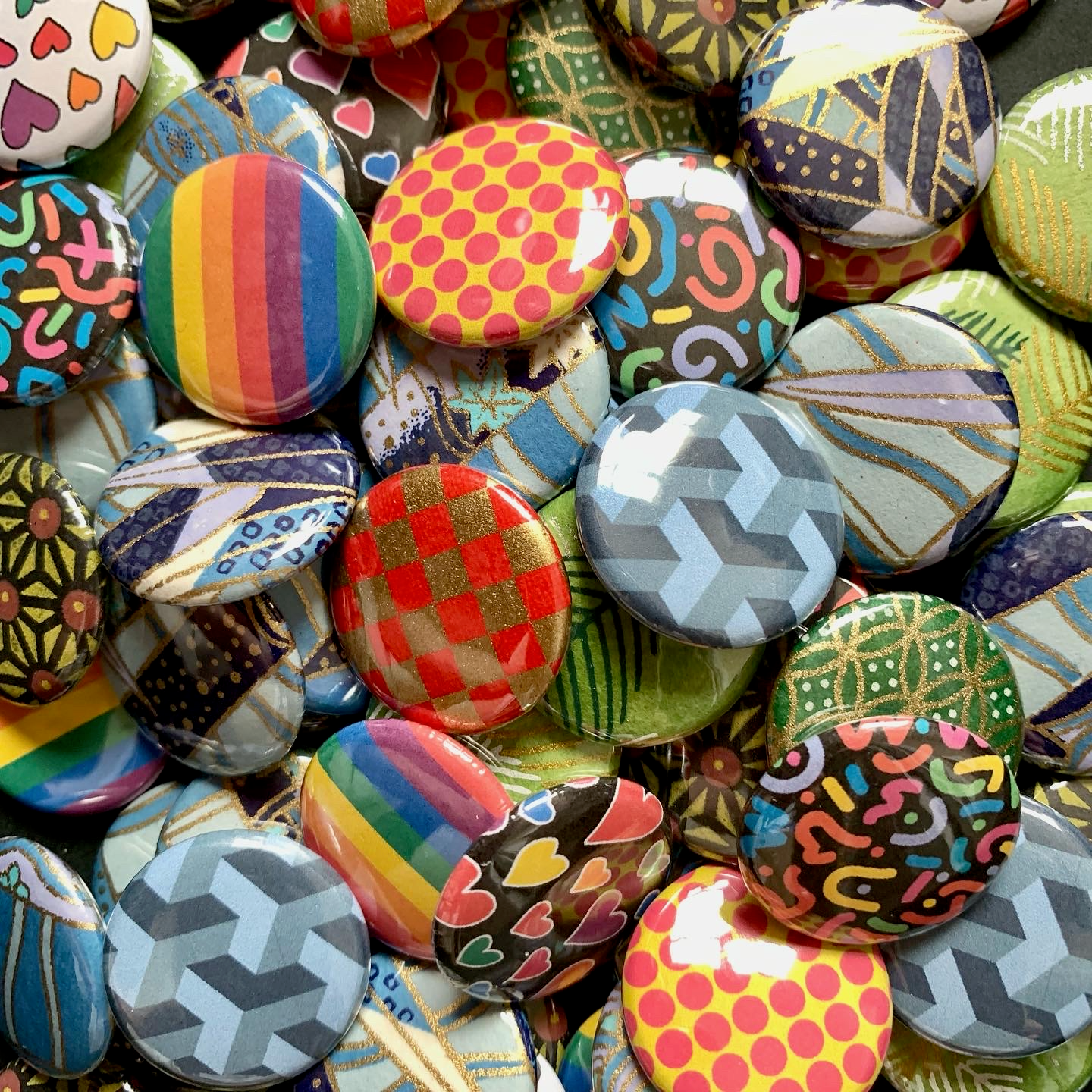 Set of 100 Abstract & Geometric Pattern Buttons by Studio Ten Design