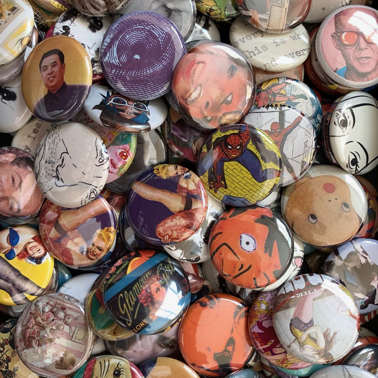 Set of 100 Pop Culture Buttons by Studio Ten Design