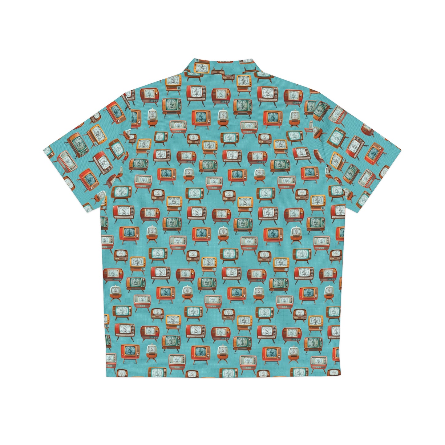 Retro TVs Aqua Aloha Shirt by Studio Ten Design