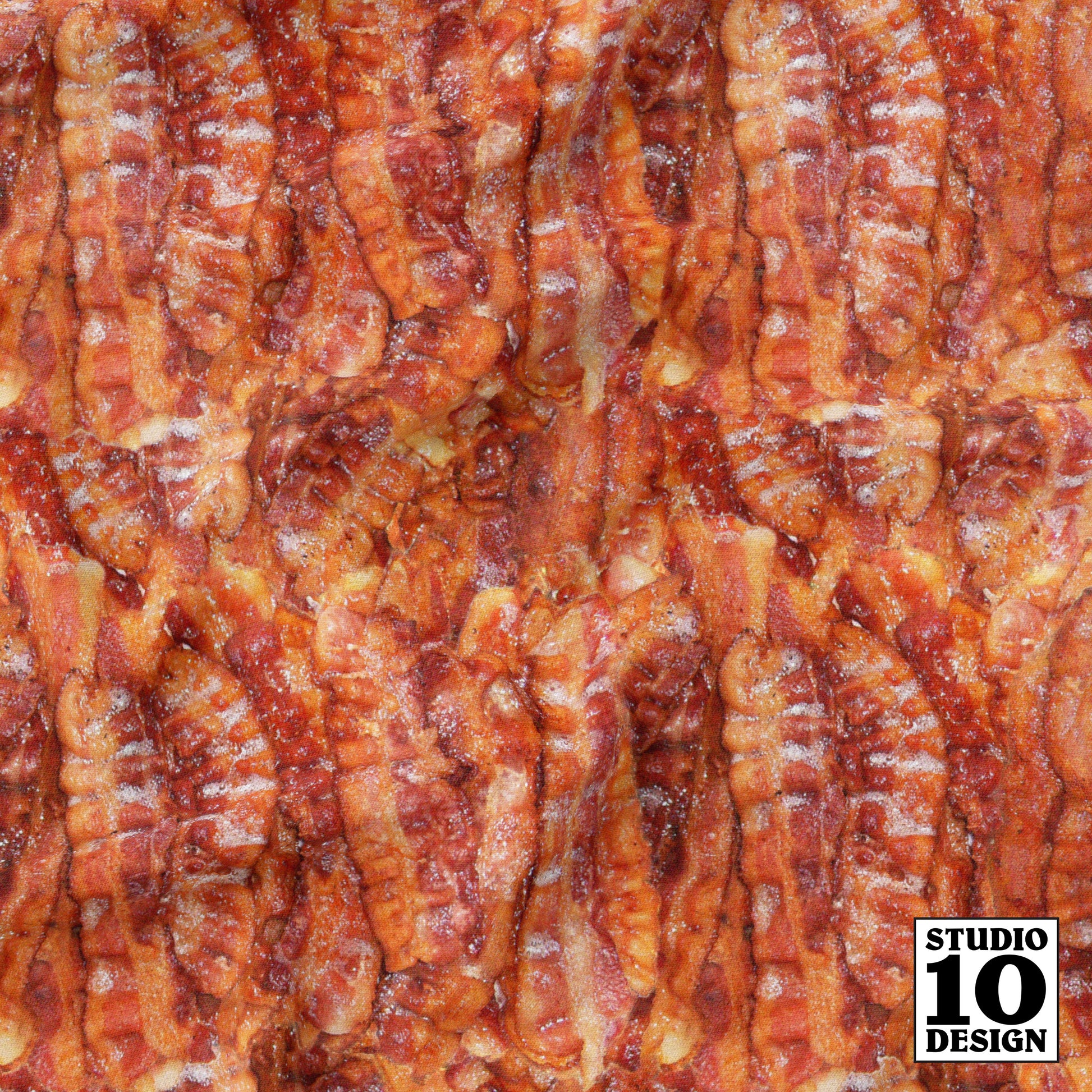 Bacon! Printed Fabric by Studio Ten Design