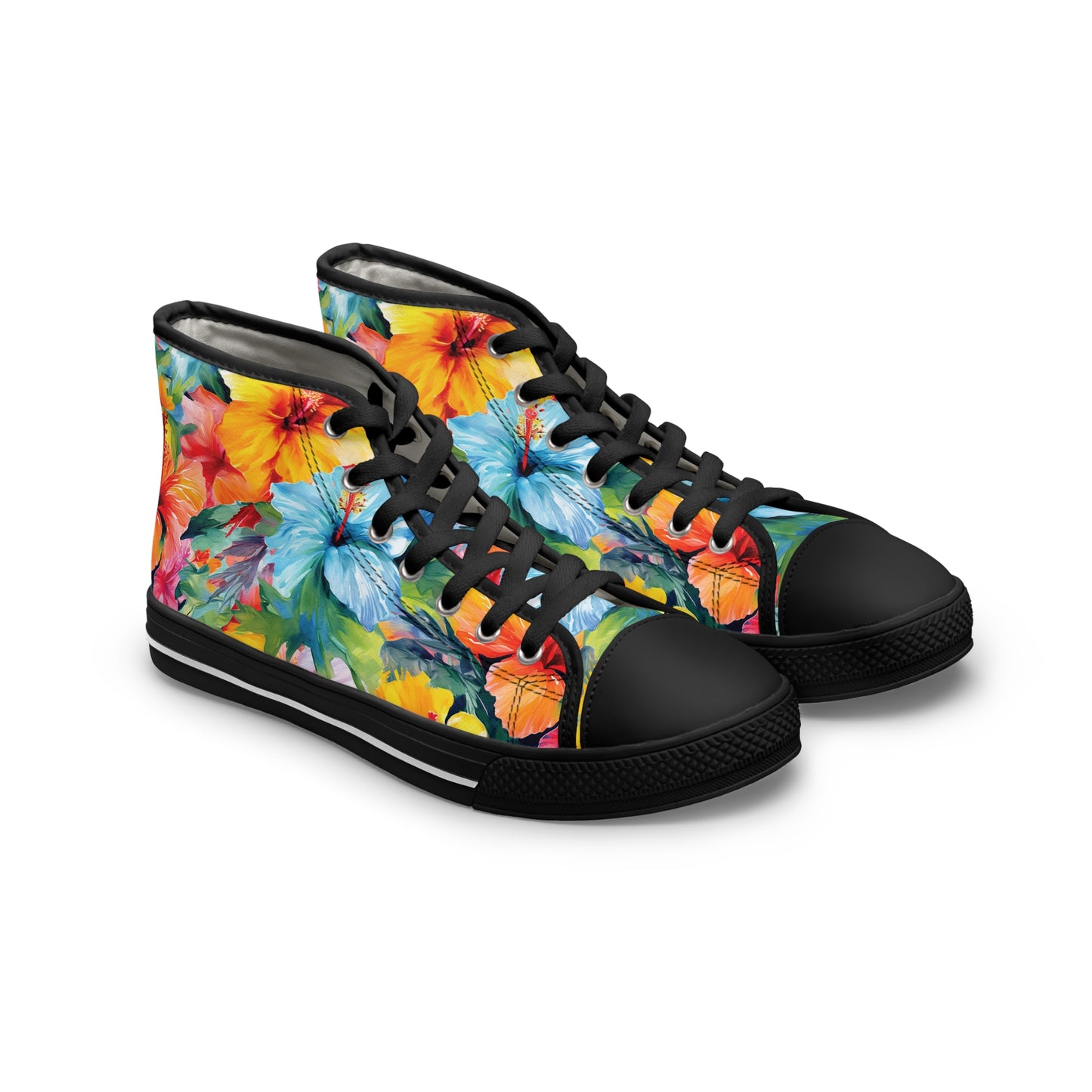 Watercolor Hibiscus (Light #3) Women's High-Top Sneakers