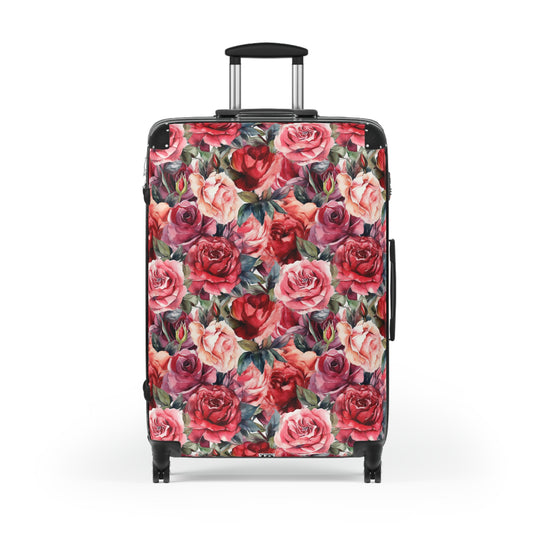 Cherry Parfait Watercolor Roses Large Suitcase by Studio Ten Design