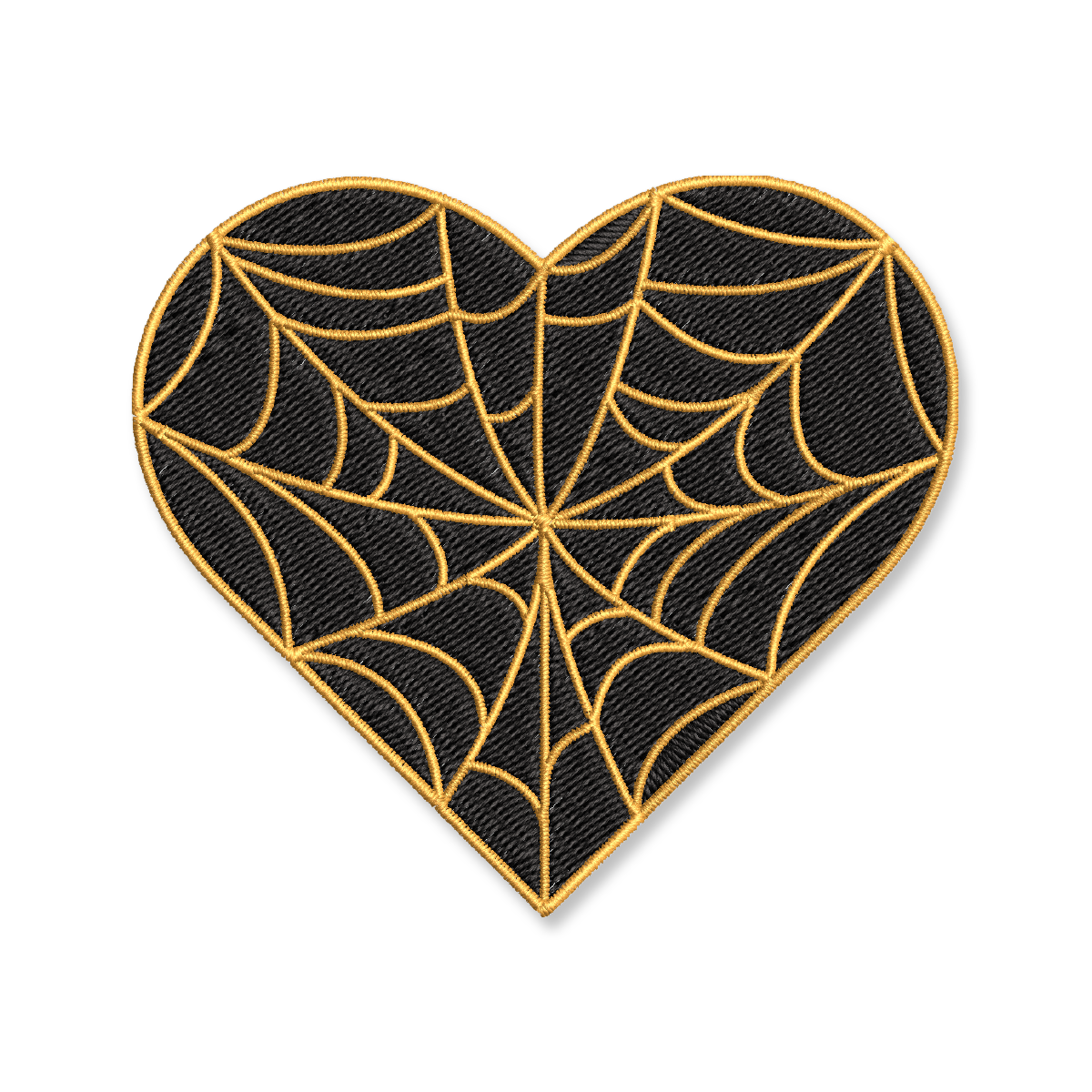 Cobweb Heart Embroidered Iron-On Patch - Studio Ten Design