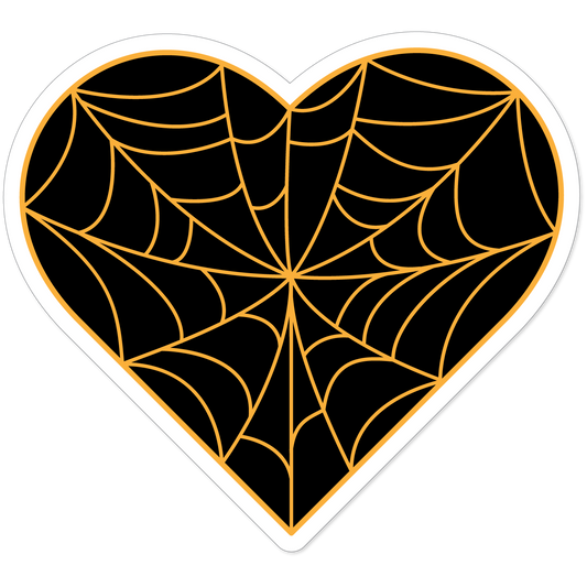 Cobweb Heart Satin Vinyl Sticker