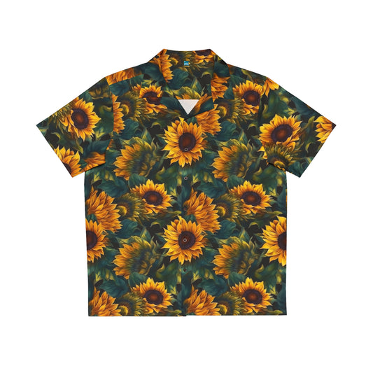 Dark Sunflowers Aloha Shirt (Front) by Studio Ten Design