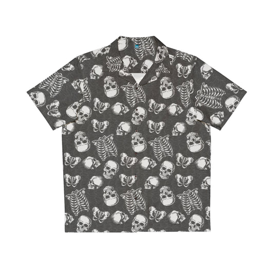 Dem Bones Grayscale Aloha Shirt (Front) - Studio Ten Design