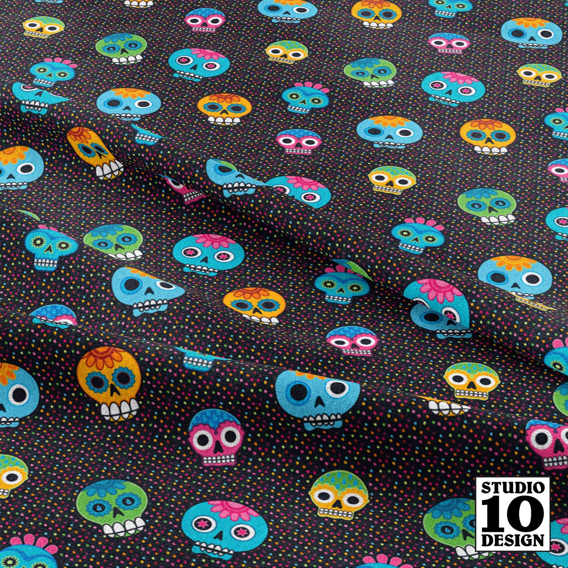 Dia de los Muertos (Ditsy) Printed Fabric by Studio Ten Design