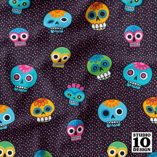 Dia de los Muertos (Pink) Printed Fabric by Studio Ten Design