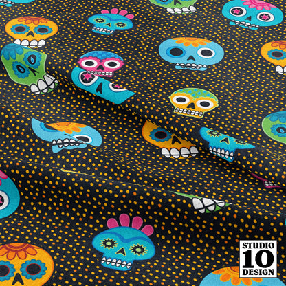 Dia de los Muertos (Yellow) Printed Fabric by Studio Ten Design