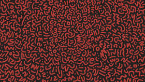 Doodle jacquard woven fabric in red and black, by Studio Ten Design