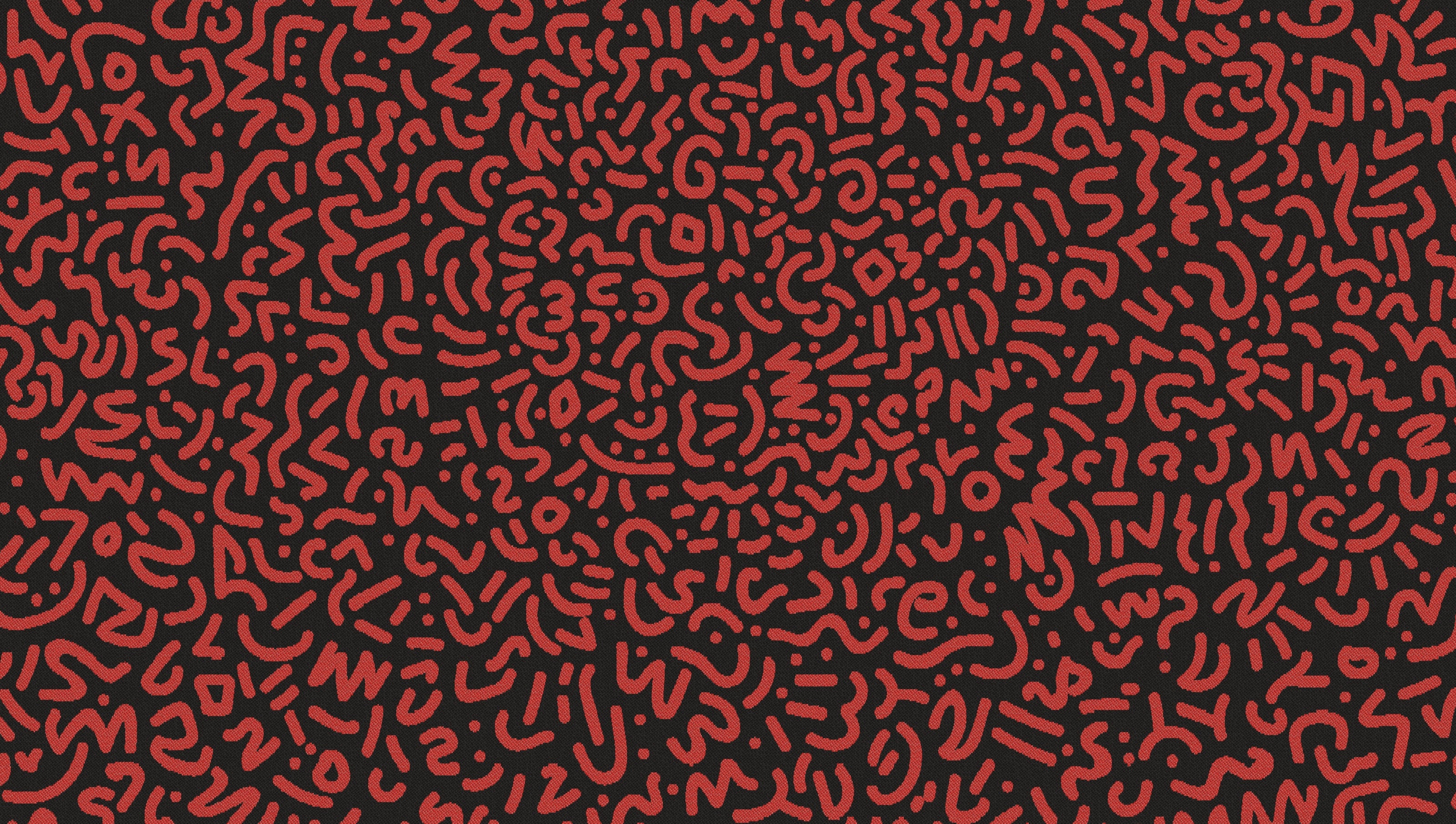 Doodle jacquard woven fabric in red and black, by Studio Ten Design