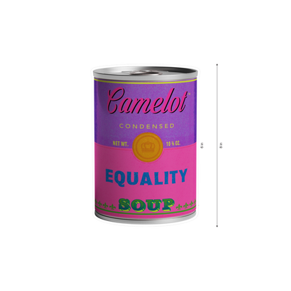 Camelot Brand Equality Soup 6 x 8 inch Kiss-Cut Vinyl Decal by Studio Ten Design