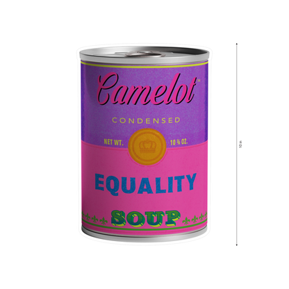 Camelot Brand Equality Soup 8 x 10 inch Kiss-Cut Vinyl Decal by Studio Ten Design