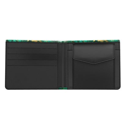Faux Malachite & Gold Leather Bi-fold Wallet by Studio Ten Design