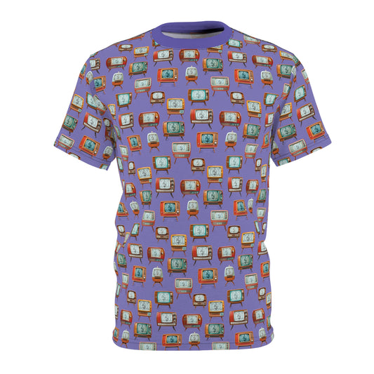 Retro TVs Lilac T-Shirt by Studio Ten Design