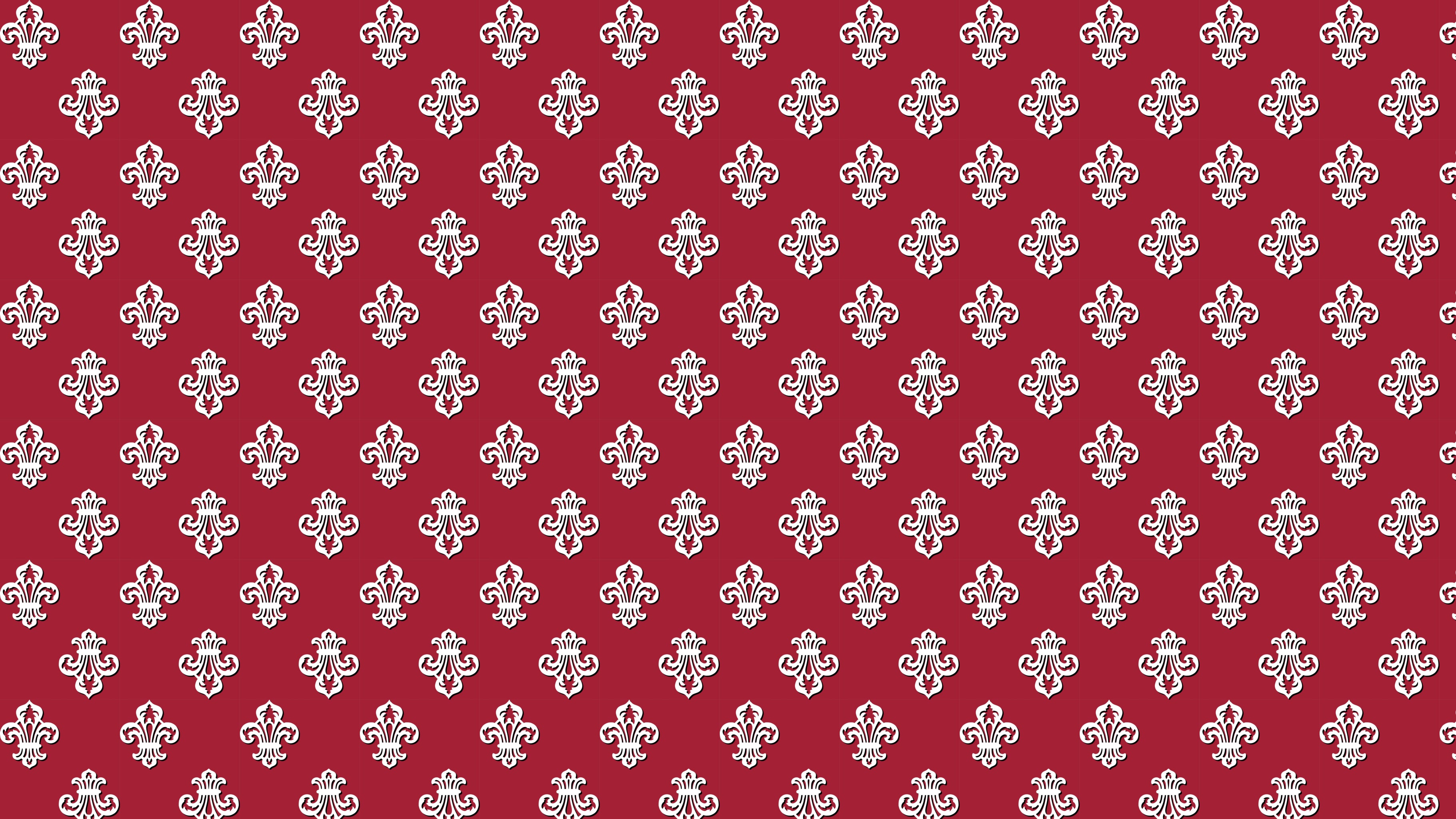 Fleur de Lis pattern in White and Black on Red background, by Studio Ten Design