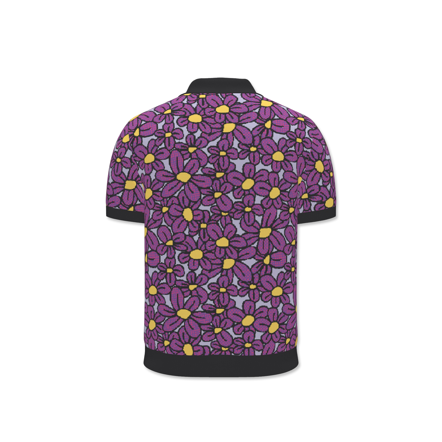 Flower Pop! Lilac Mens V-Neck Polo Shirt by Studio Ten Design