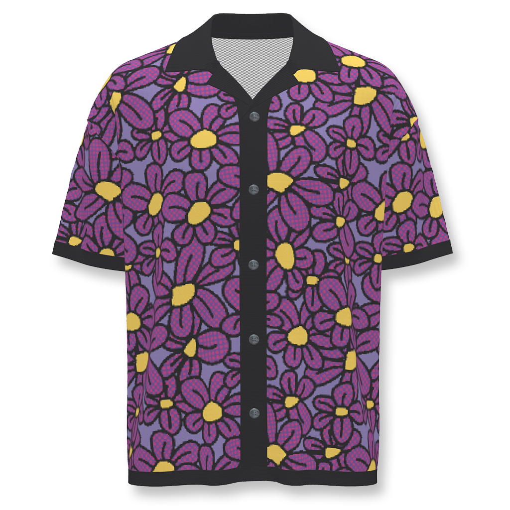 Flower Pop! Lavender Men's Aloha Shirt