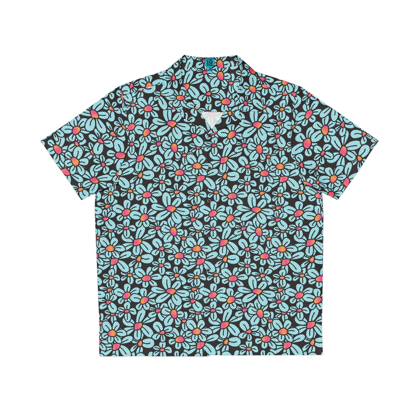 Flower Pop! Black Aloha Shirt by Studio Ten Design