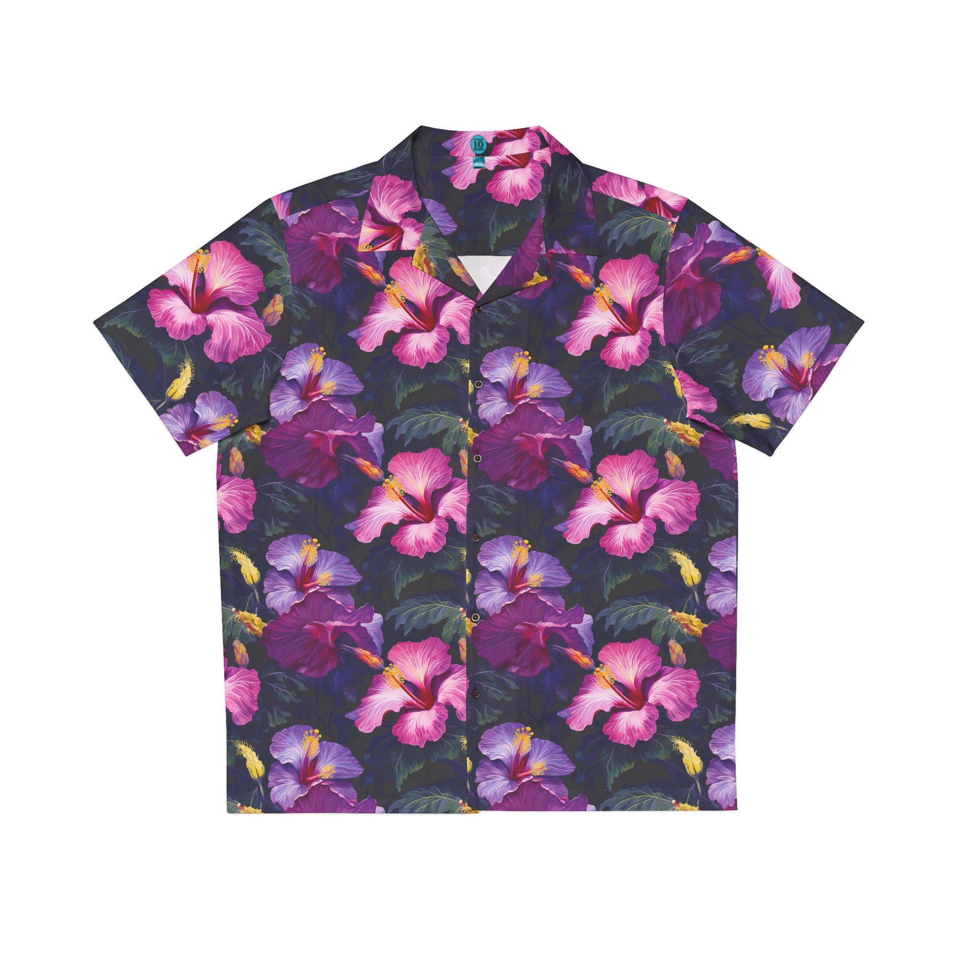 Watercolor Hibiscus (Dark II) Aloha Shirt by Studio Ten Design