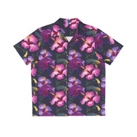 Watercolor Hibiscus (Dark #2) Aloha Shirt