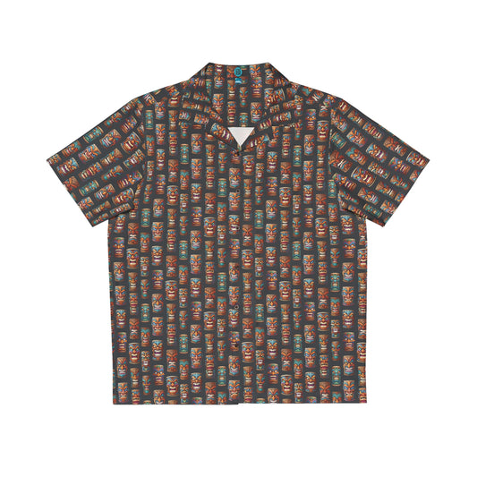 Tiki Black Aloha Shirt by STudio Ten Design