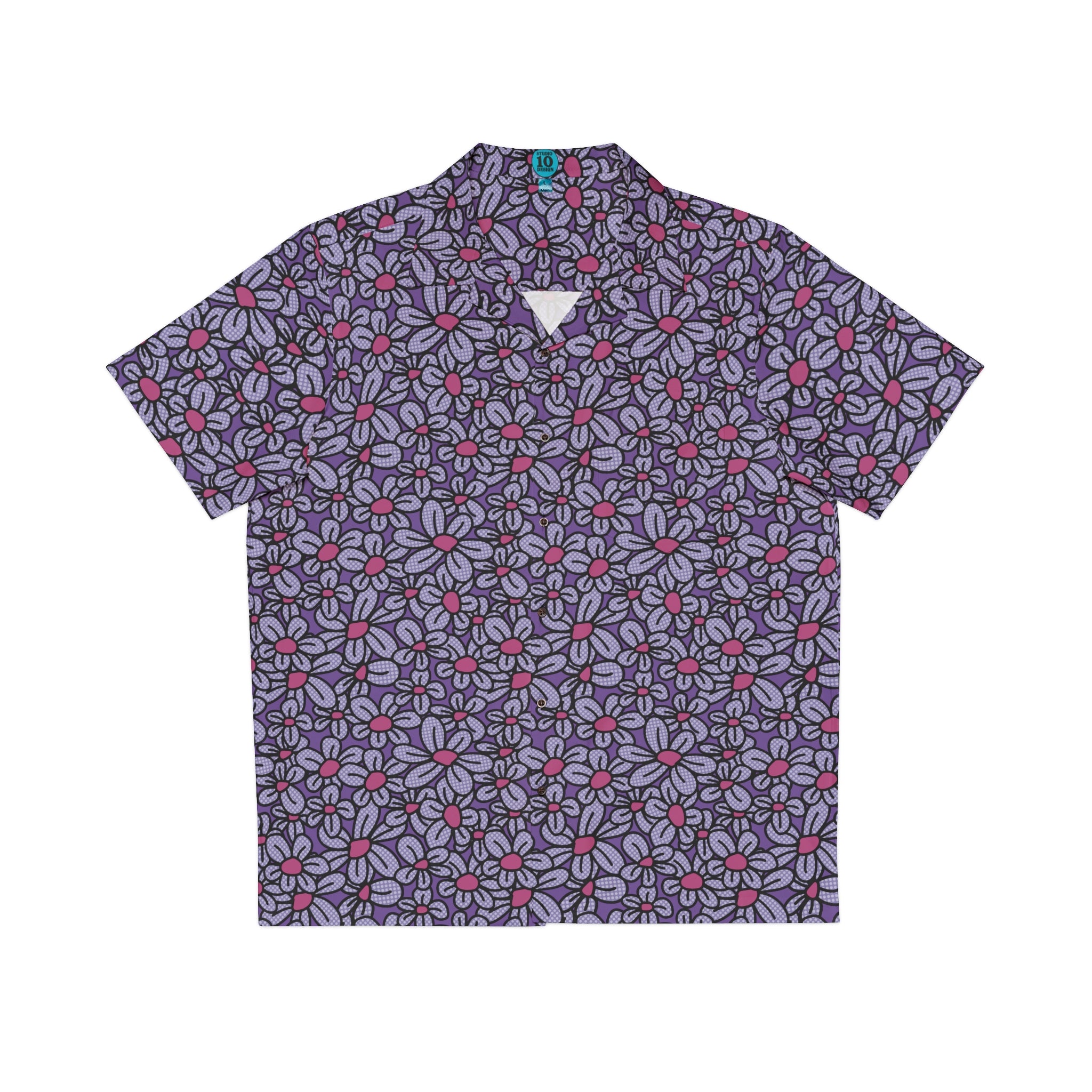 Flower Pop! Lavender & Fuchsia Aloha Shirt – Studio Ten Design