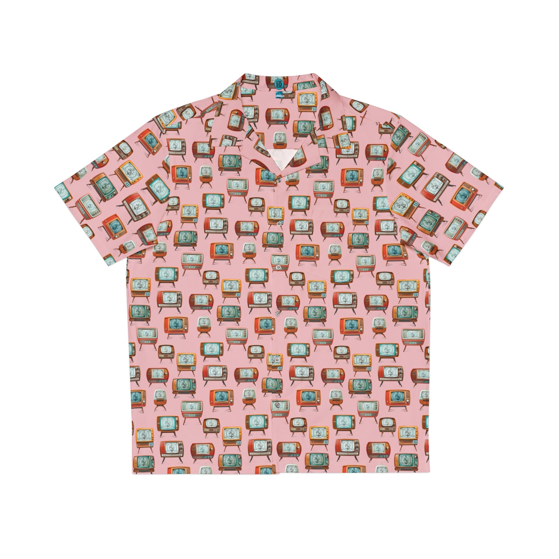 Retro TVs Pink Aloha Shirt by Studio Ten Design
