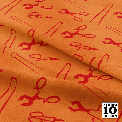 Glassblowing Tools - Orange Printed Fabric by Studio Ten Design 