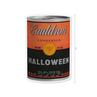 Cauldron Brand Halloween Soup Kiss-Cut Vinyl Decal (8x10 inch) by Studio Ten Design