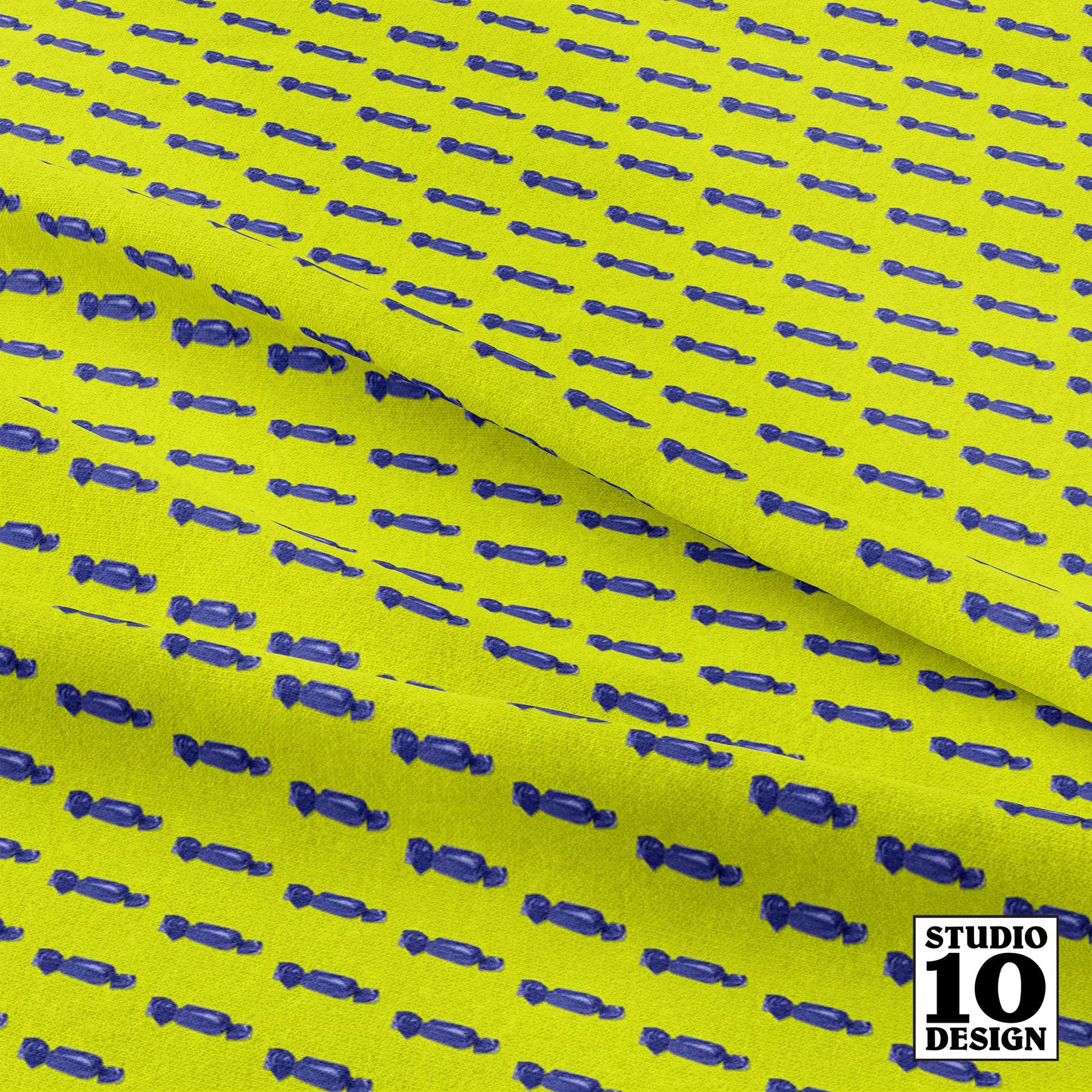 Hard Candy Purple on Chartreuse Printed Fabric by Studio Ten Design