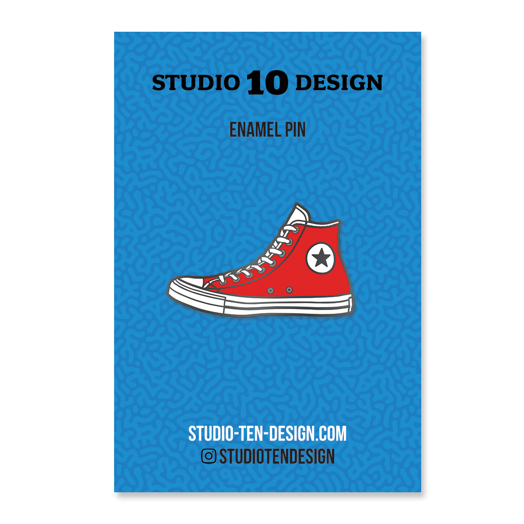 High-Top Sneaker 1.25 inch Hard Enamel Pin by Studio Ten Design