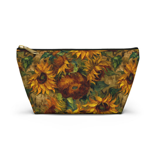 Impressionist Sunflowers Small Zip Pouch (Front) by Studio Ten Design