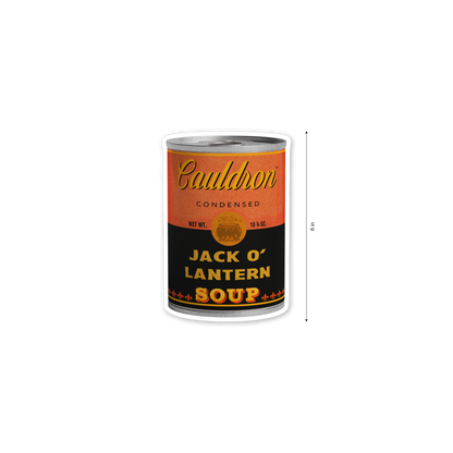 Cauldron™ Brand Jack O'Lantern Soup Kiss-Cut Vinyl Decal (4x6 inches) by Studio Ten Design