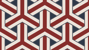 Geometric Patriotic jacquard fabric by Studio Ten Design