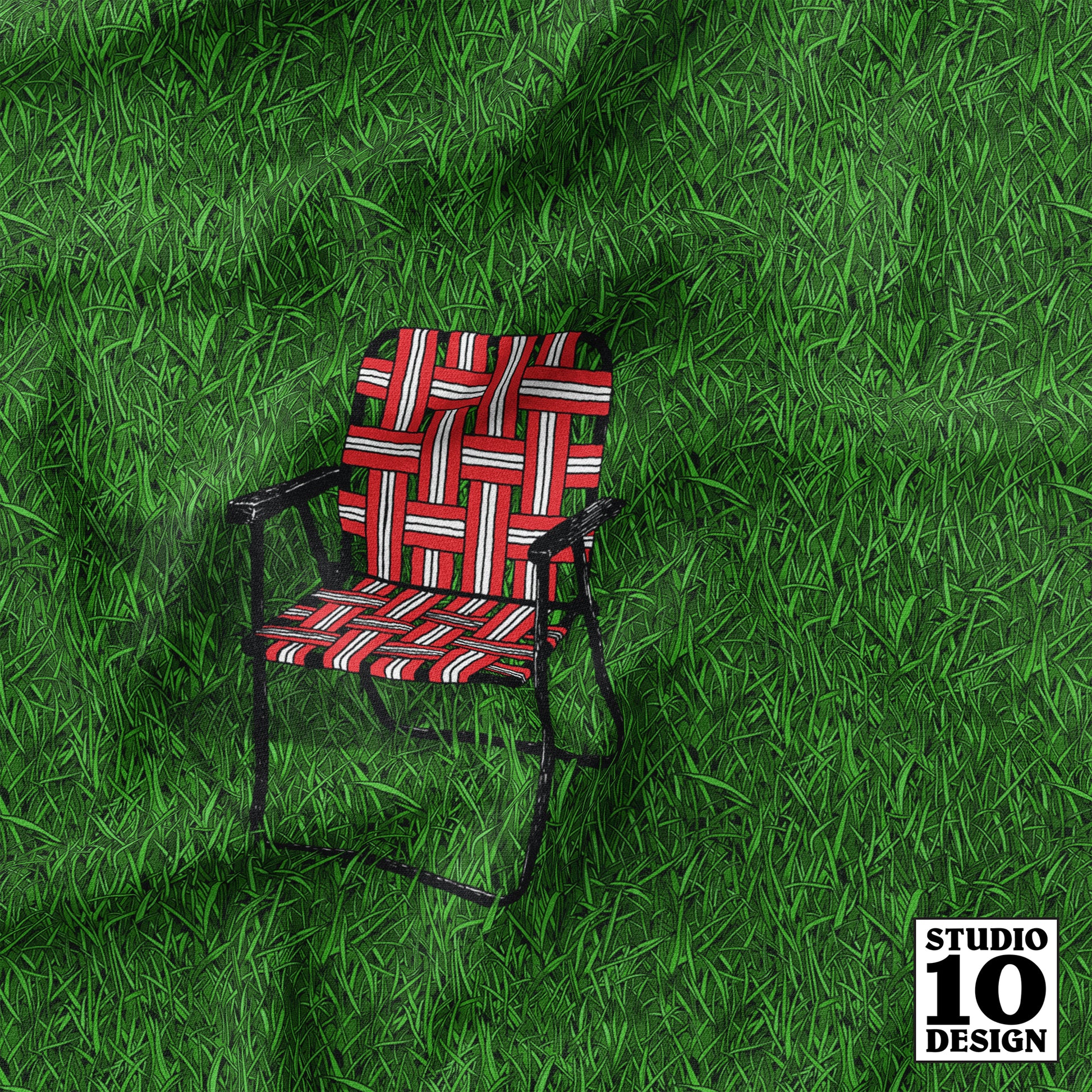 Lawn Chairs Printed Fabric by Studio Ten Design