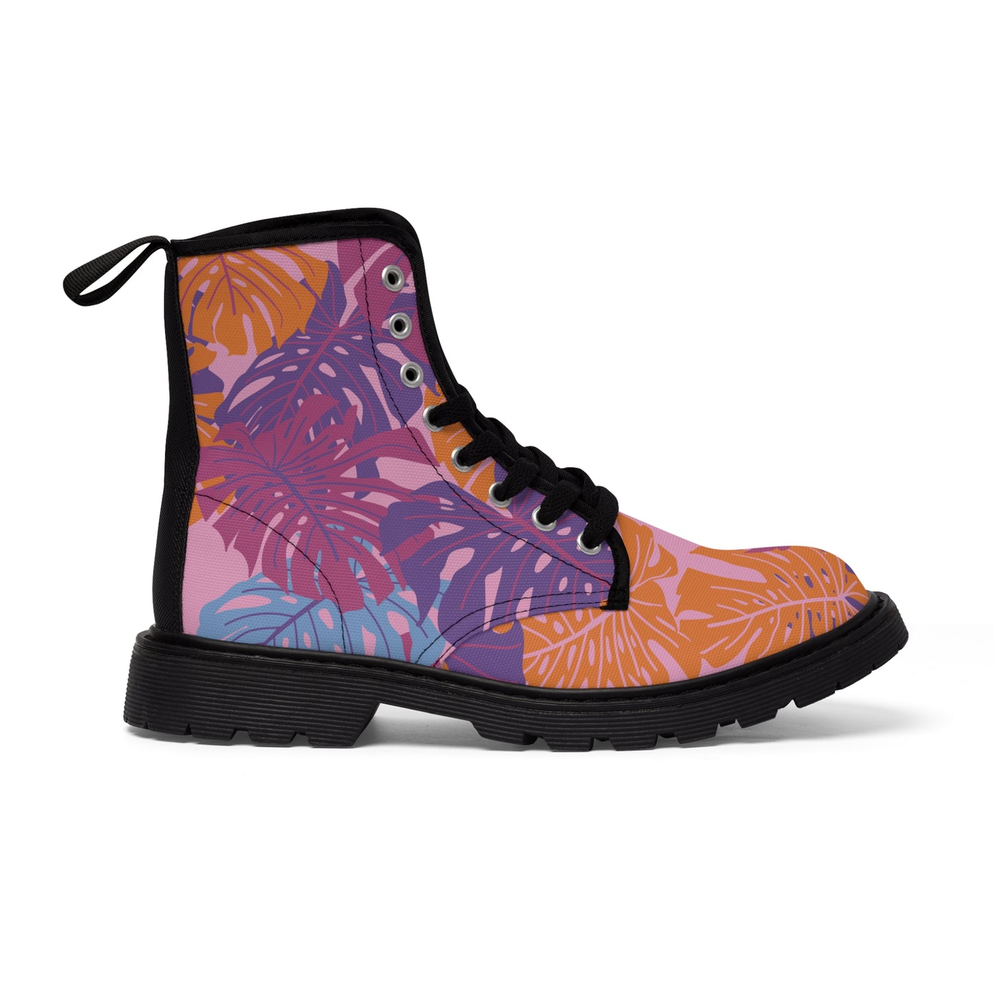 Monstera Madness Very Berry Men's Canvas Boots
