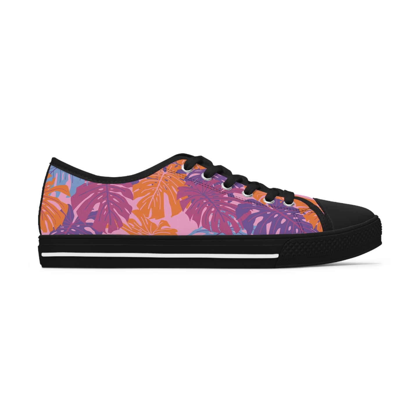 Monstera Madness Very Berry Bubblegum Women's Low-Top Sneakers