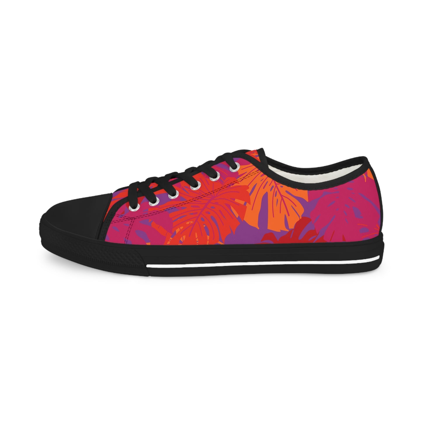 Monstera Madness Jungle Fire Men's Low-Top Sneakers