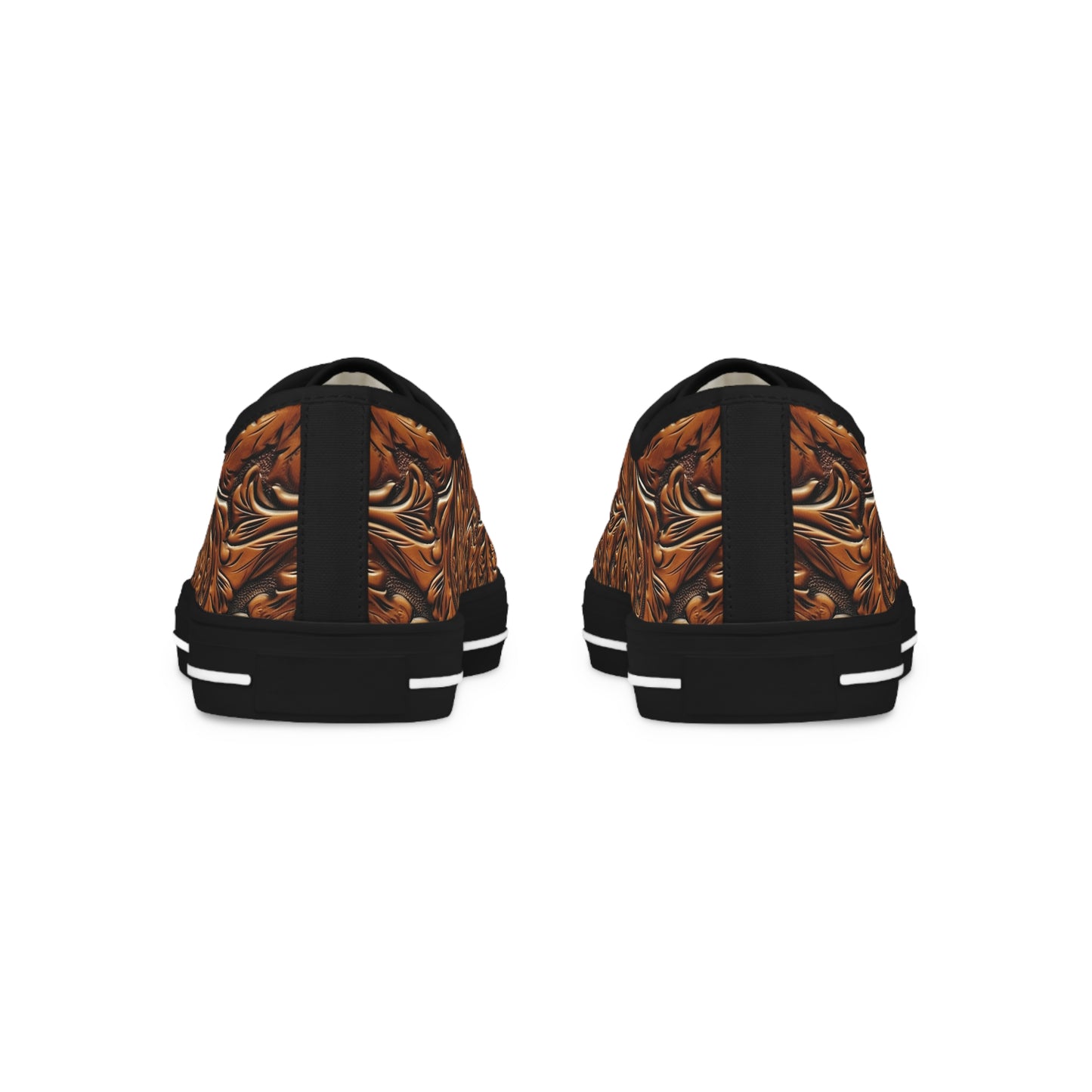 Tooled Leather Men's Low-Top Sneakers (Black) by Studio Ten Design