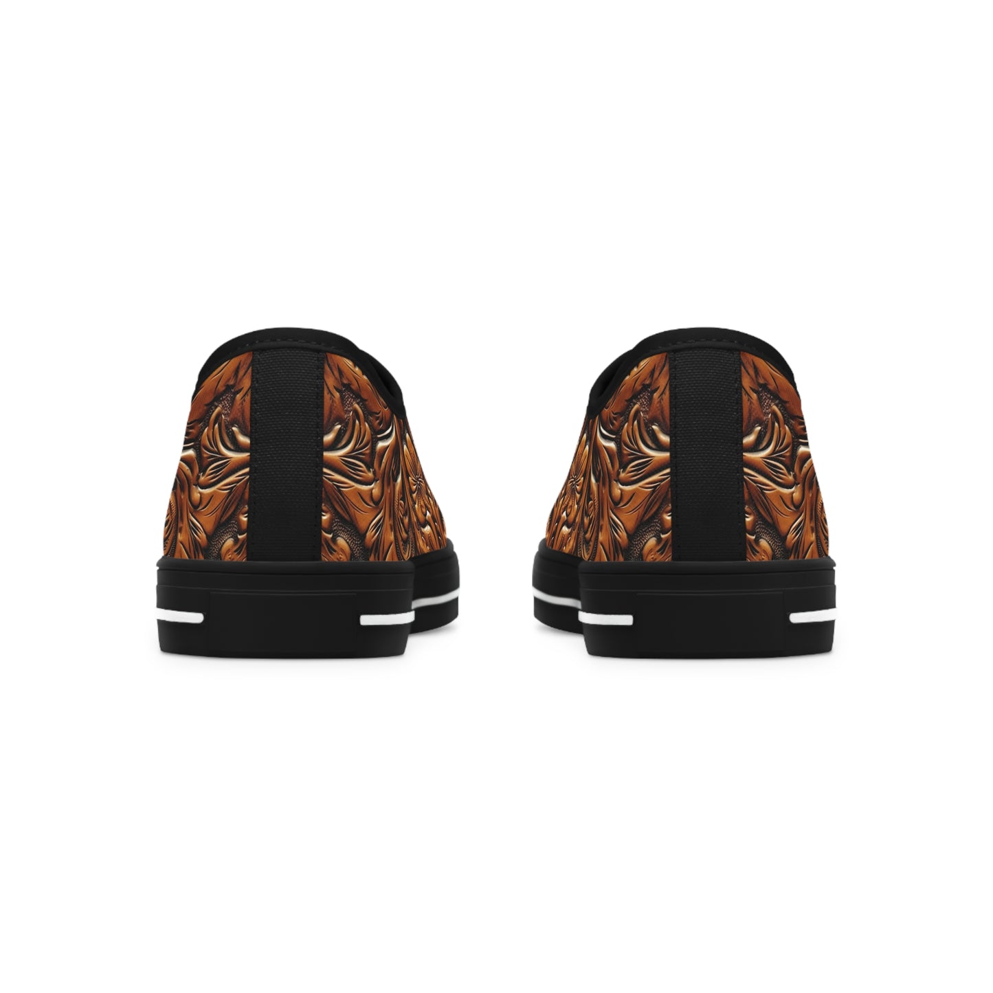 Tooled Leather Women's Low-Top Sneakers (Black) by Studio Ten Design